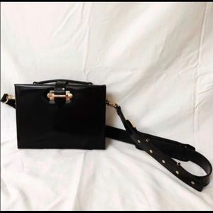 Patent leather satchel box purse